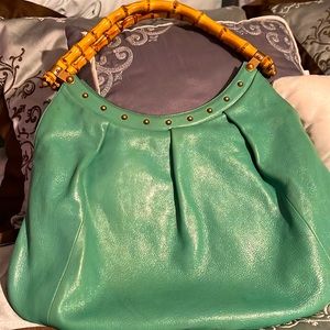 Sold at another auction site! Gucci Vintage Bamboo Hobo Studded Leather Large
